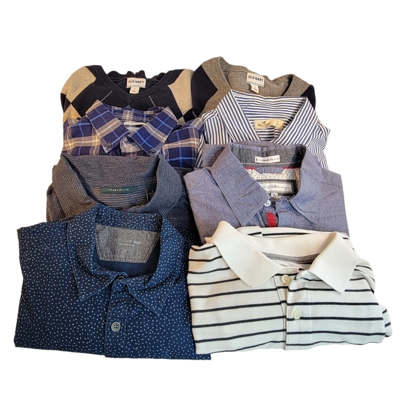 Perry Ellis Old Navy Hollister Calvin Klein Fashion Shades of Blue Bundle 9 pc - Picture 4 of 13